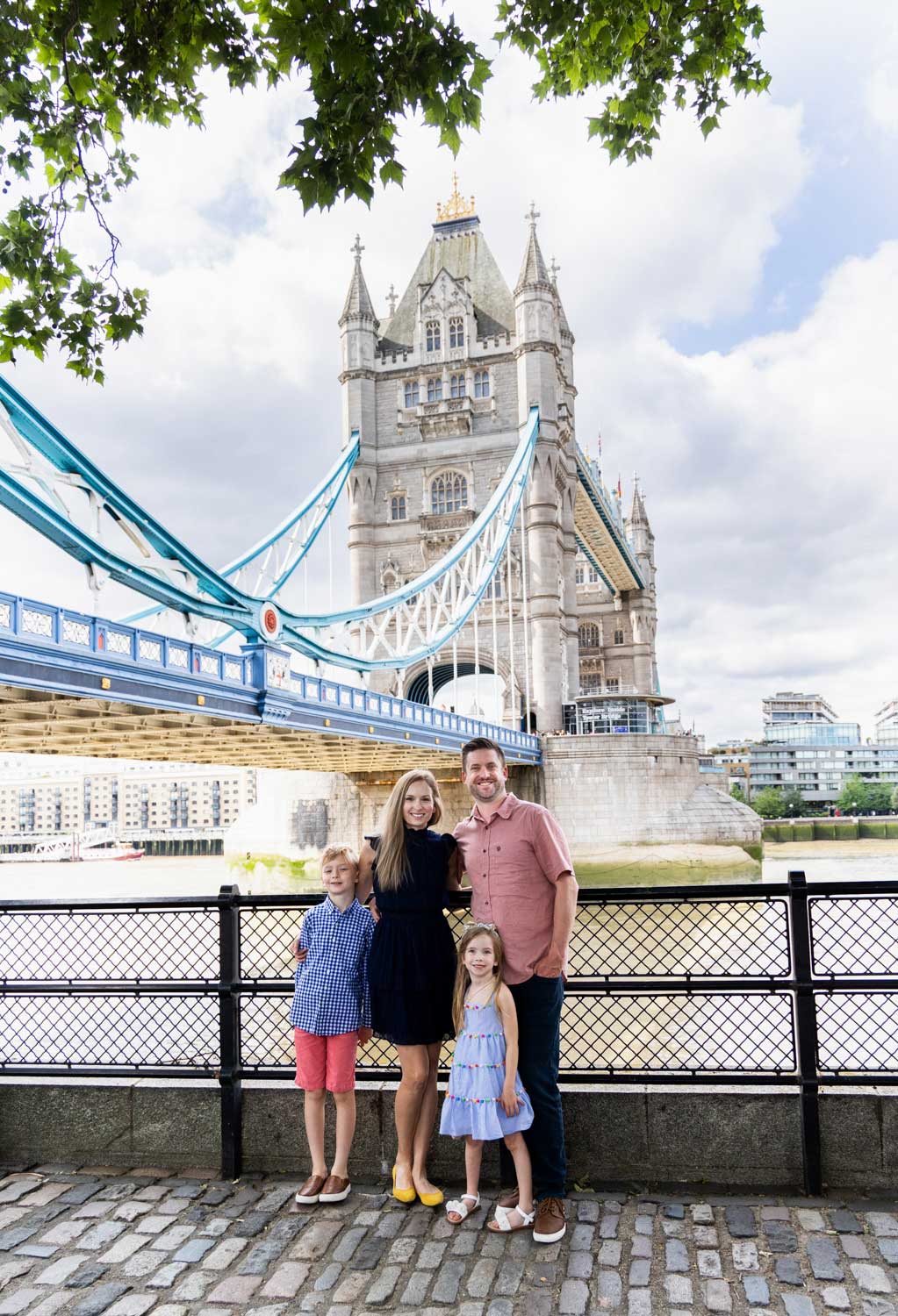 Family photo at Tower Bridge