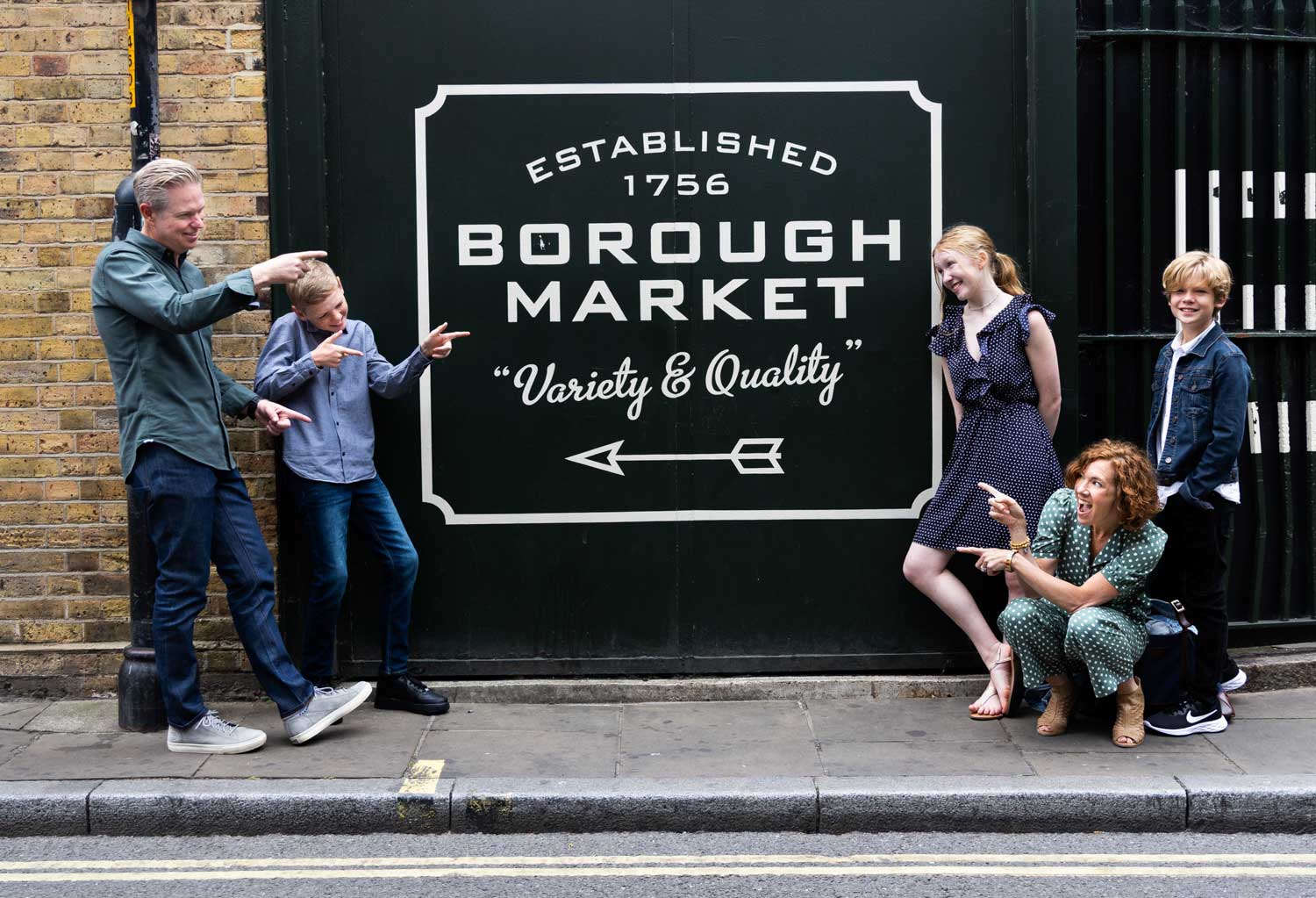 Family photo at Borough Market